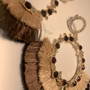 Hoop textile thread earrings